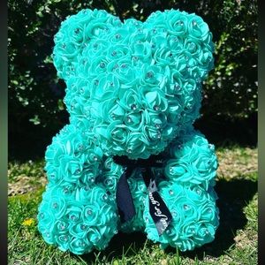 Tiffany blue diamond rose bear